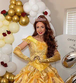 Rose Princess character available for birthday parties in Derby, Derbyshire